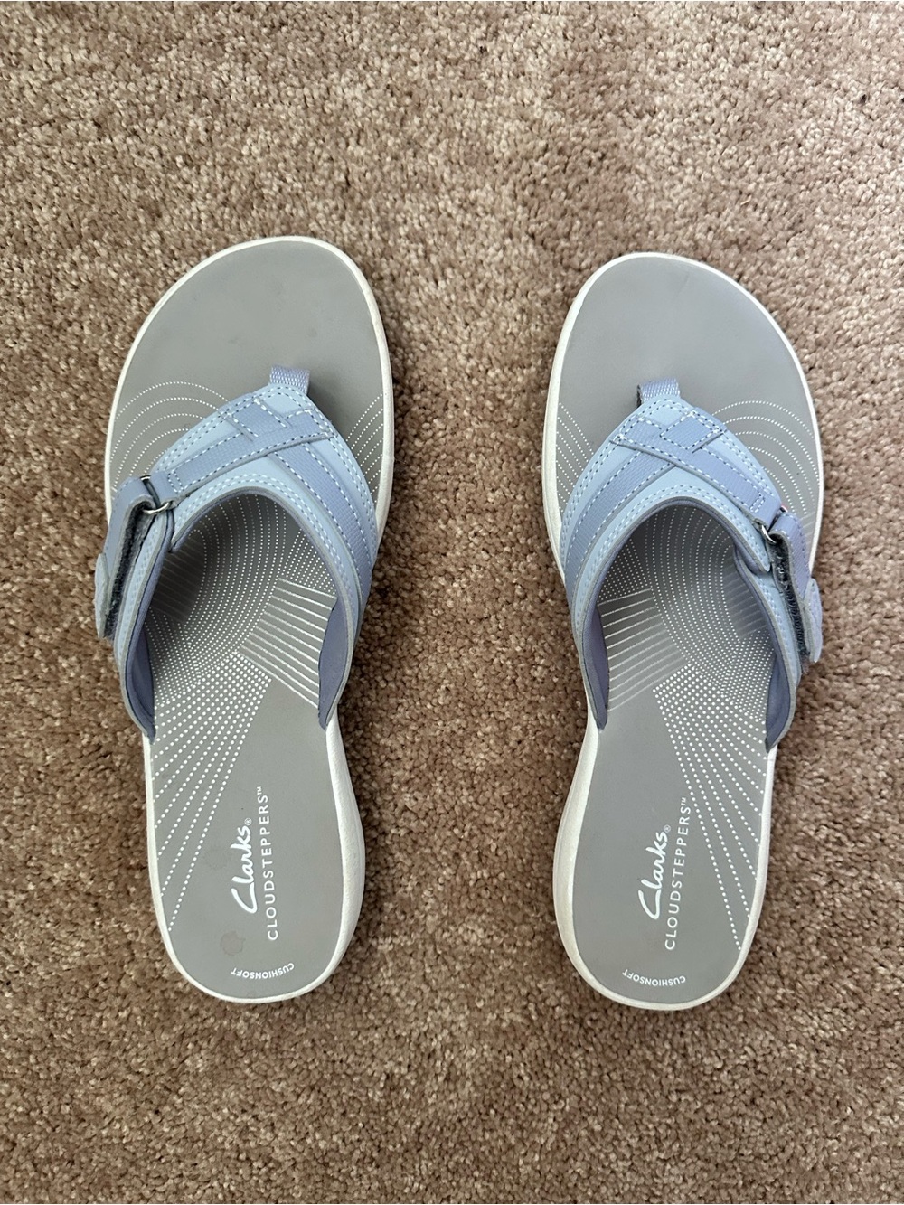 Clarks Cloudsteppers Women's Pale Blue Thong Sandals